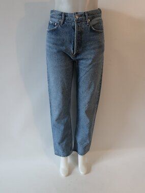 Womens AGOLDE Blue Denim Button Fly Jeans 26
